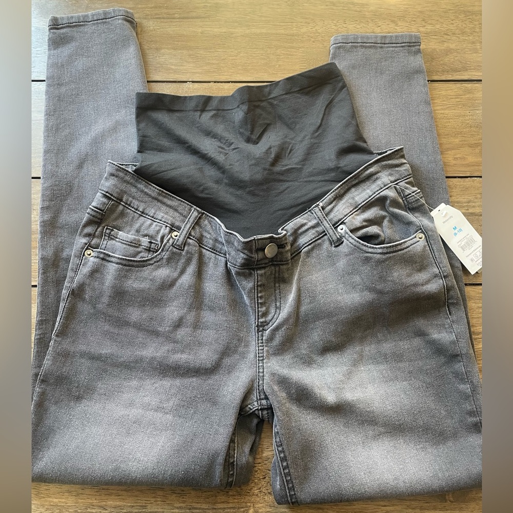 Maternity Skinny Jeans, Size M(8-10), Charcoal Grey, NWT, Stretch Material